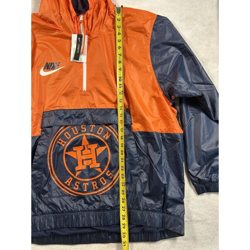 Nike Houston Astros Windbreaker Mens XXL Anorak Half Zip Jacket Hooded Blue NWT